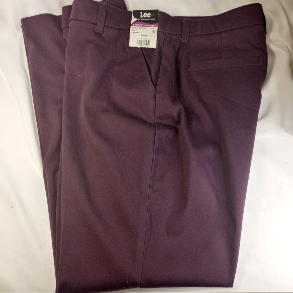 NEW Lee Purple Chino Style Pants Women's Size 14